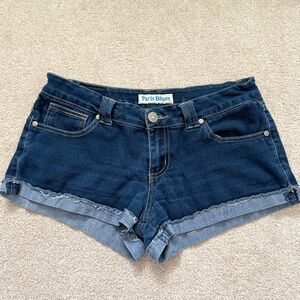 Vintage Paris Blues Y2K Low Rise Denim Shorts Shortie Shorts Dark Wash size 9